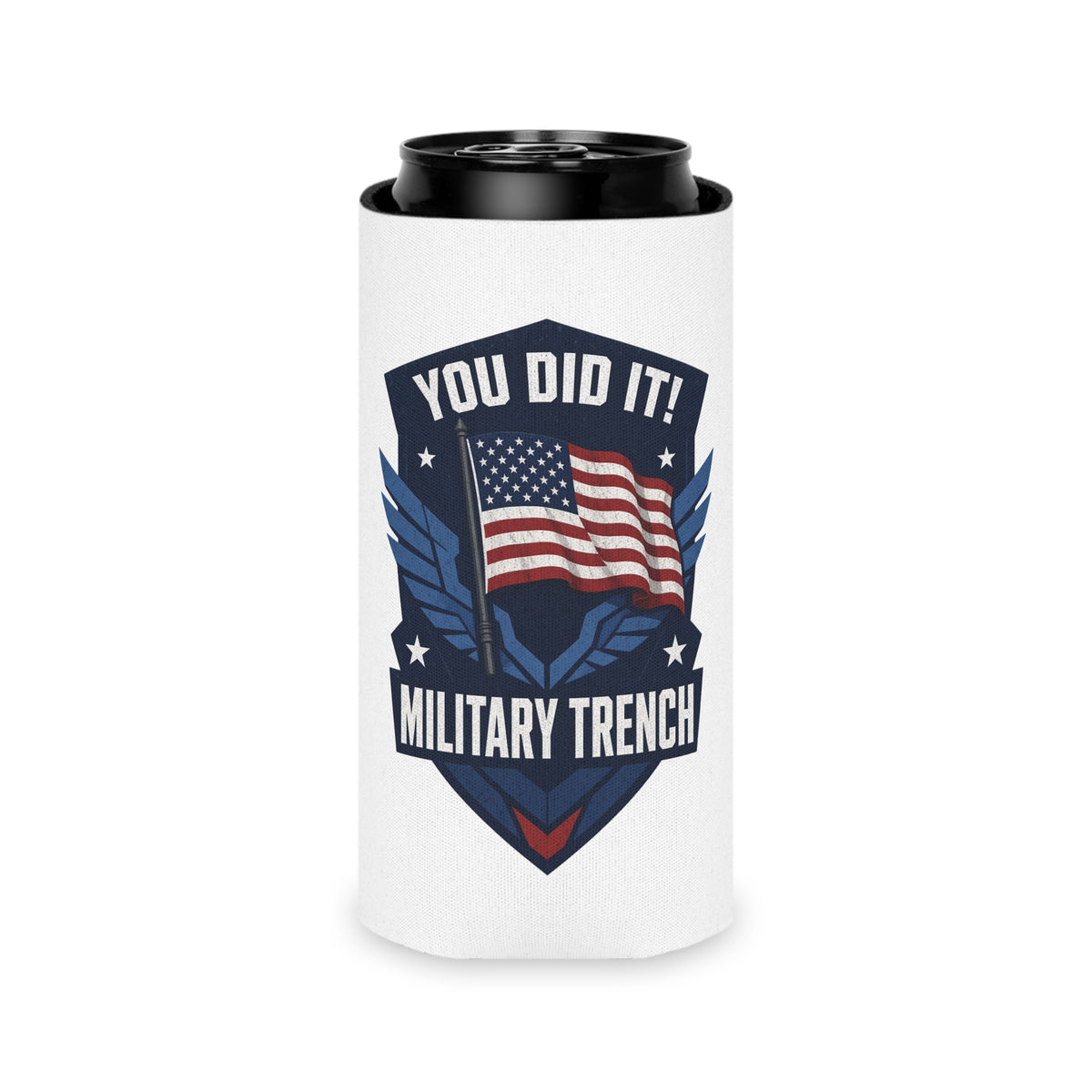 You Did It! Military Trench Flag Can Cooler