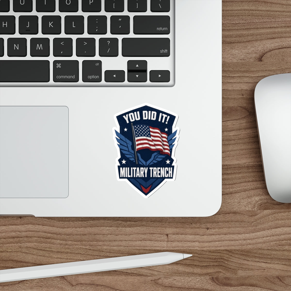 You Did It! Military Trench American Flag Die-Cut Sticker