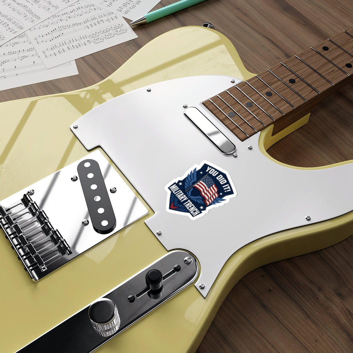 You Did It! Military Trench American Flag Die-Cut Sticker