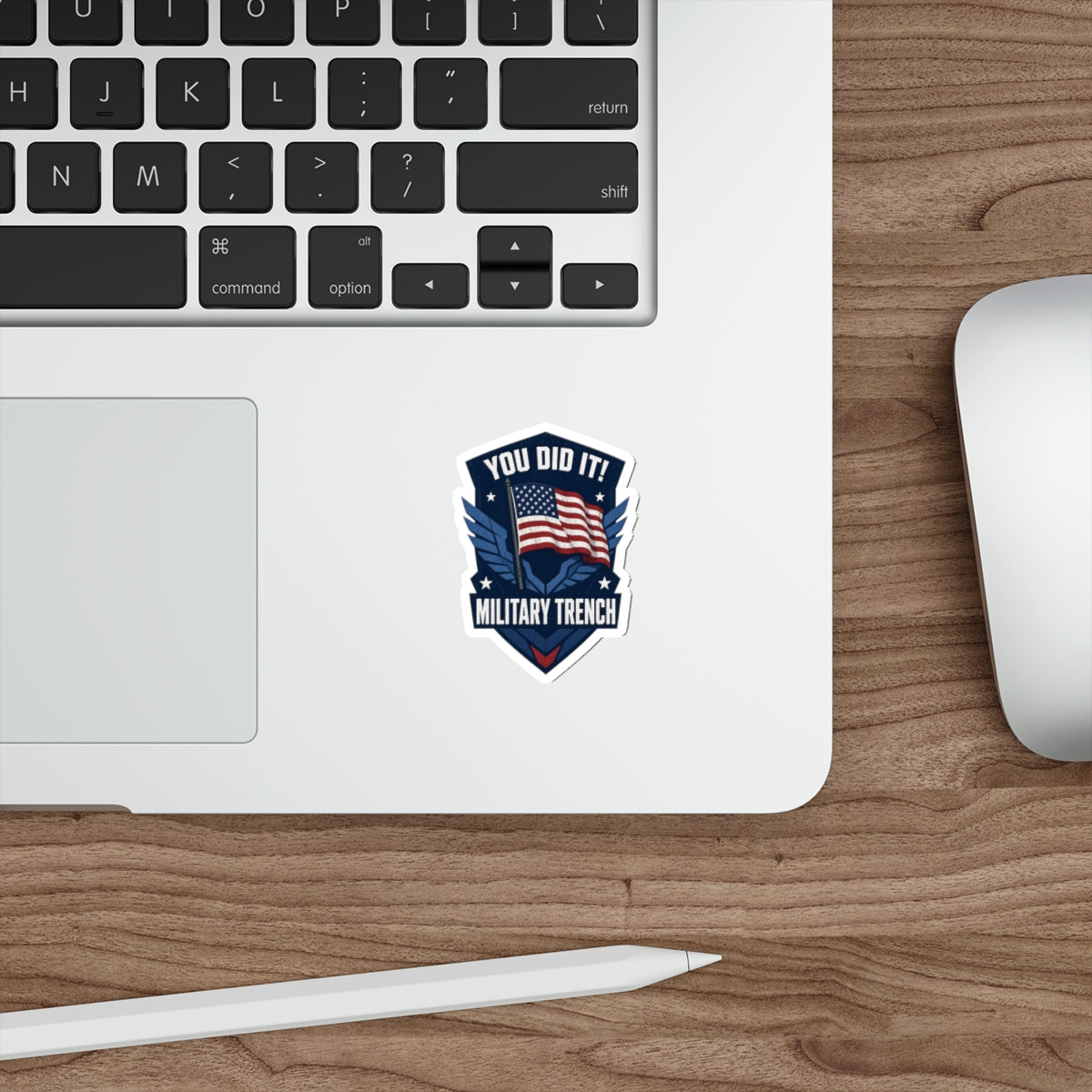 You Did It! Military Trench American Flag Die-Cut Sticker