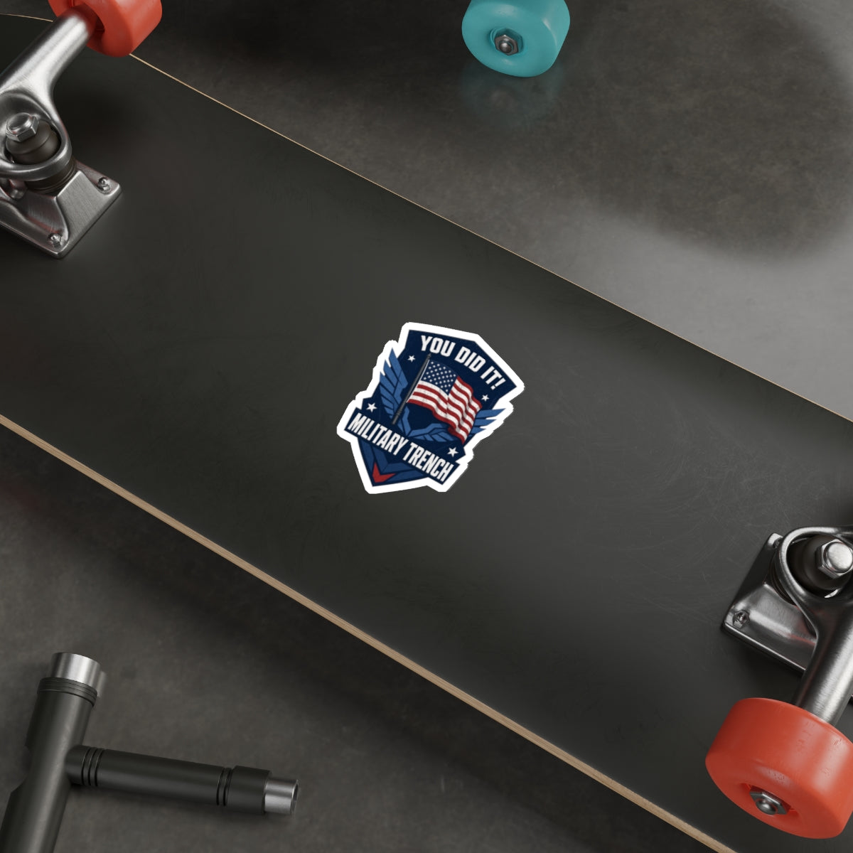 You Did It! Military Trench American Flag Die-Cut Sticker